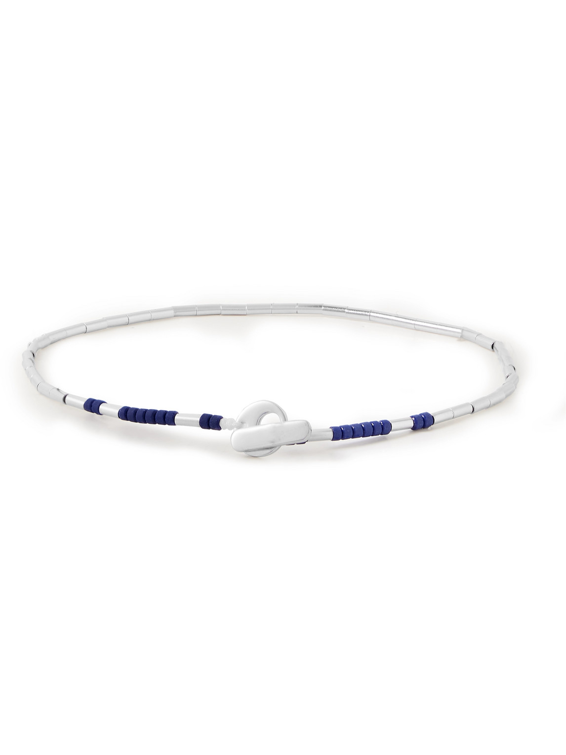 Lani Silver Lapis Lazuli Beaded Bracelet