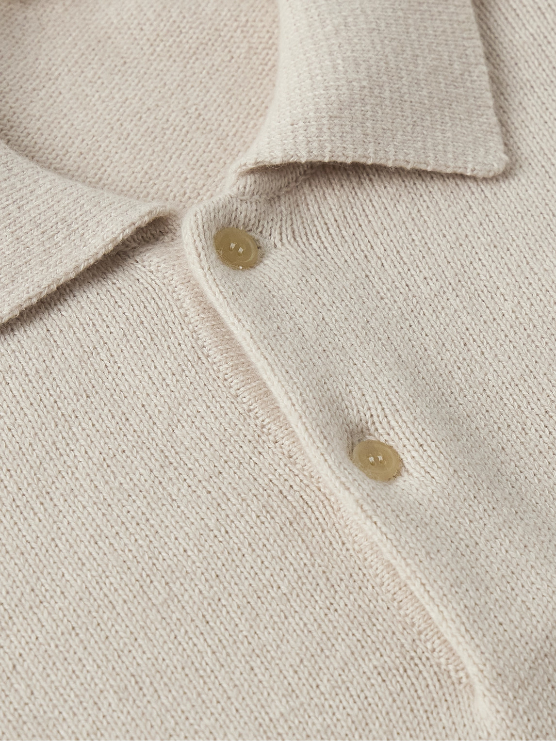 Shop The Row Joyce Cotton And Cashmere-blend Polo Shirt In Neutrals