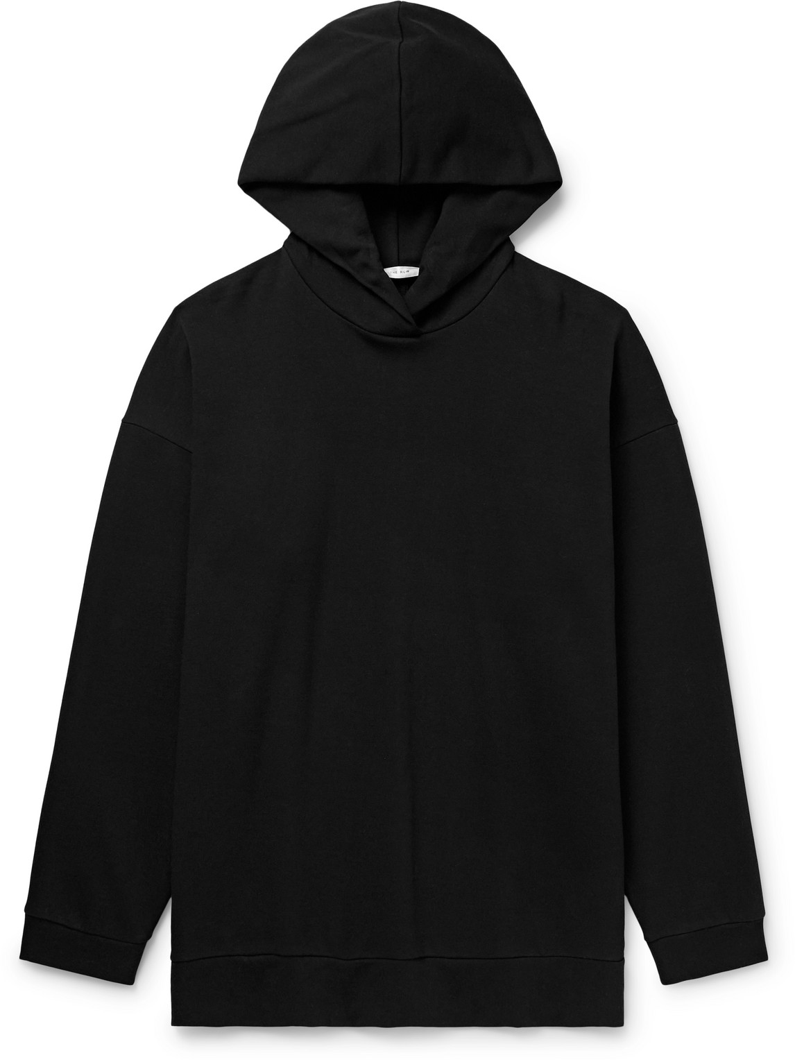 The Row Essoni Cotton-jersey Hoodie In Black
