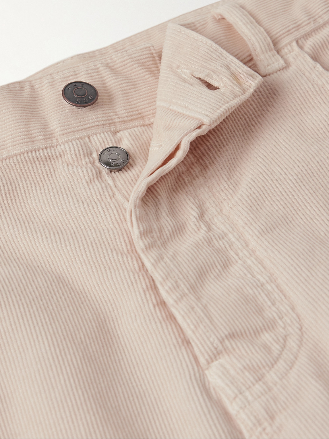 Shop The Row Ross Straight-leg Cotton-corduroy Trousers In Neutrals