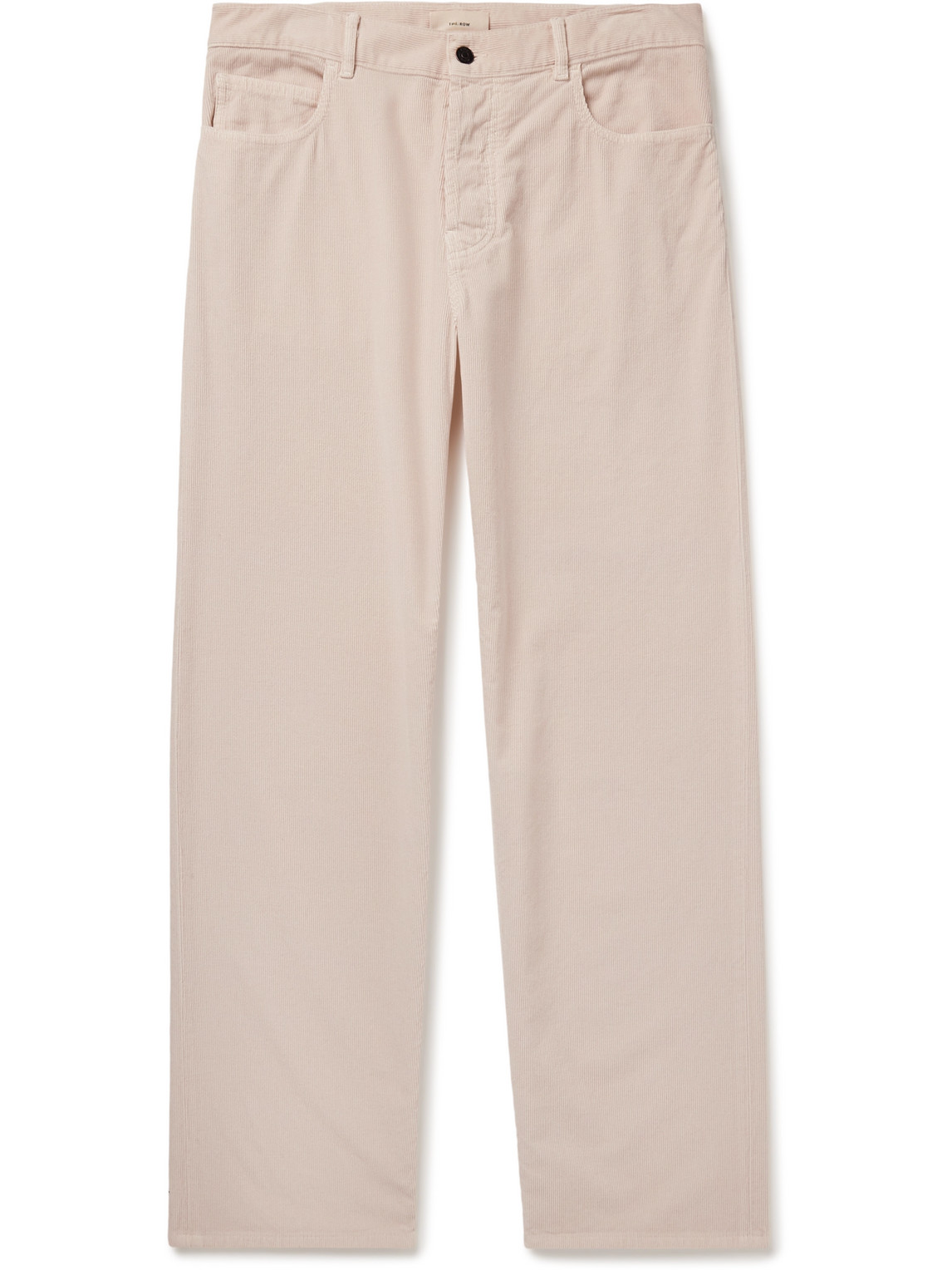 The Row Ross Straight-leg Cotton-corduroy Trousers In Neutrals