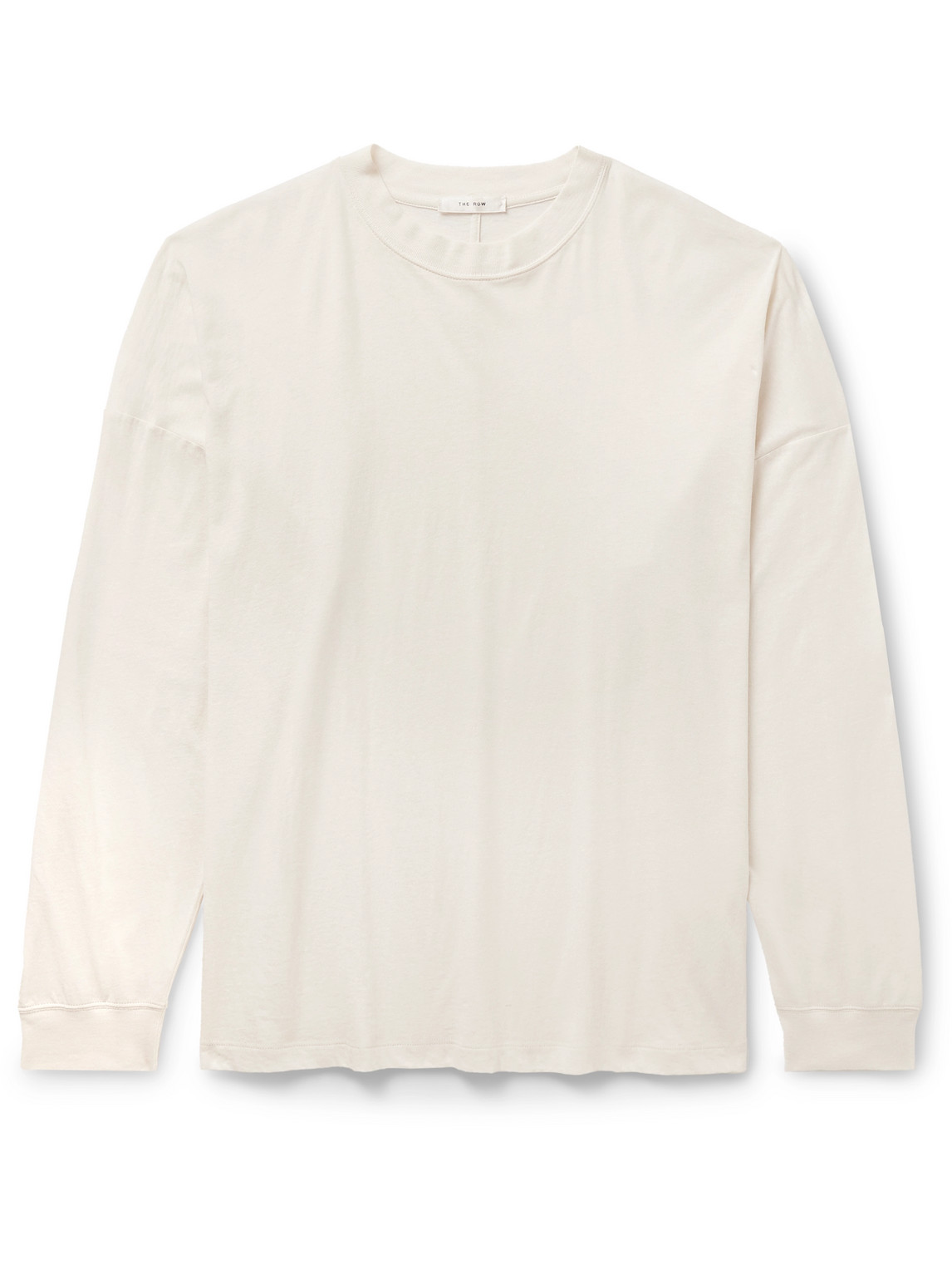 The Row Dolino Cotton Long Sleeve T-shirt In Neutrals
