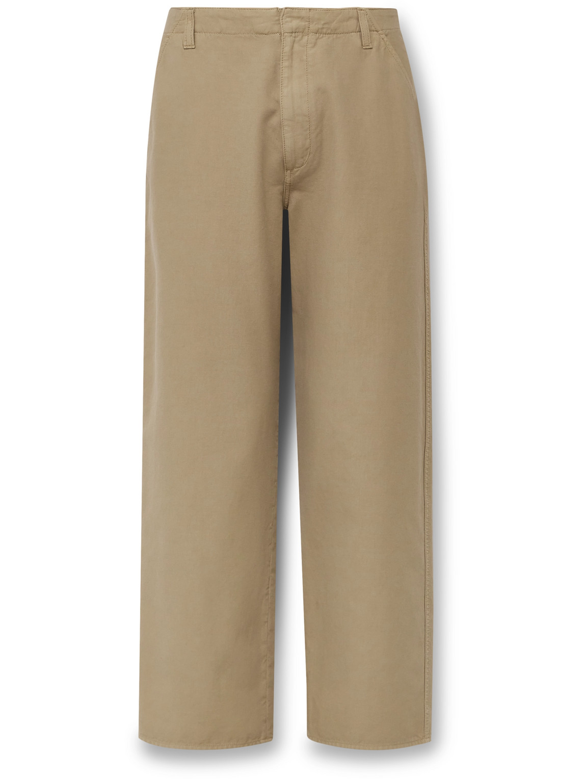 Shop The Row Marlon Straight-leg Cotton Trousers In Neutrals