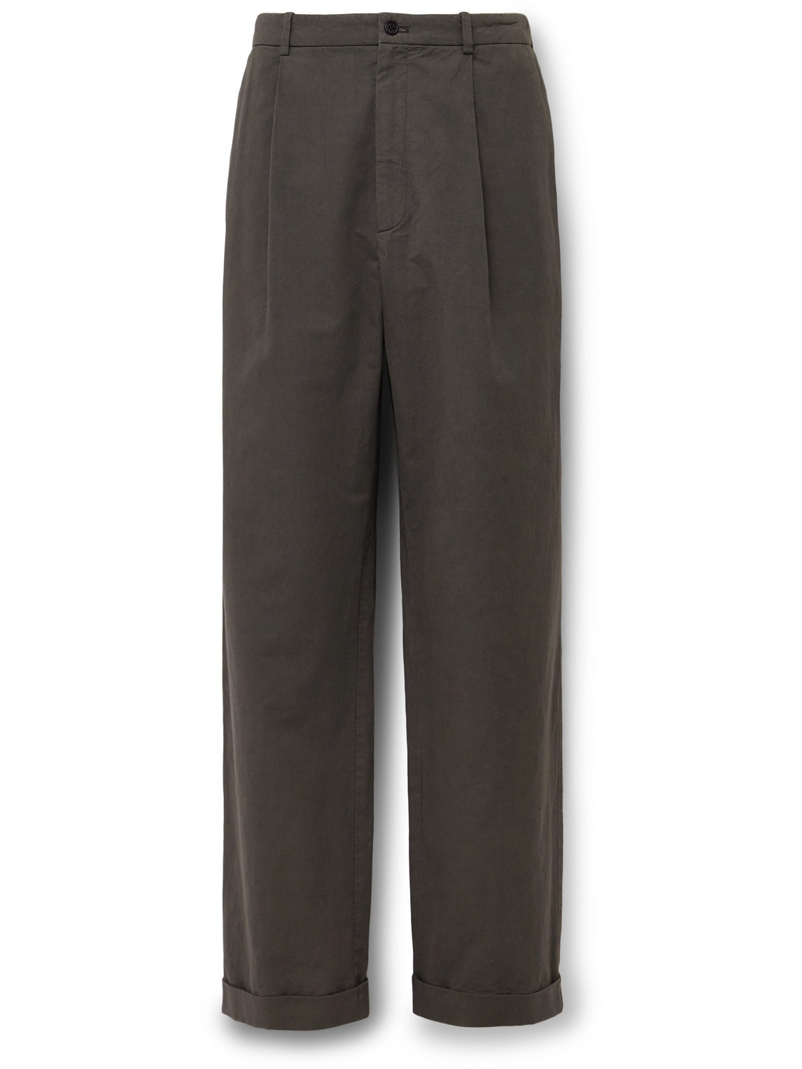 The Row Keenan Pleated Virgin Wool Suit Trousers In Gray
