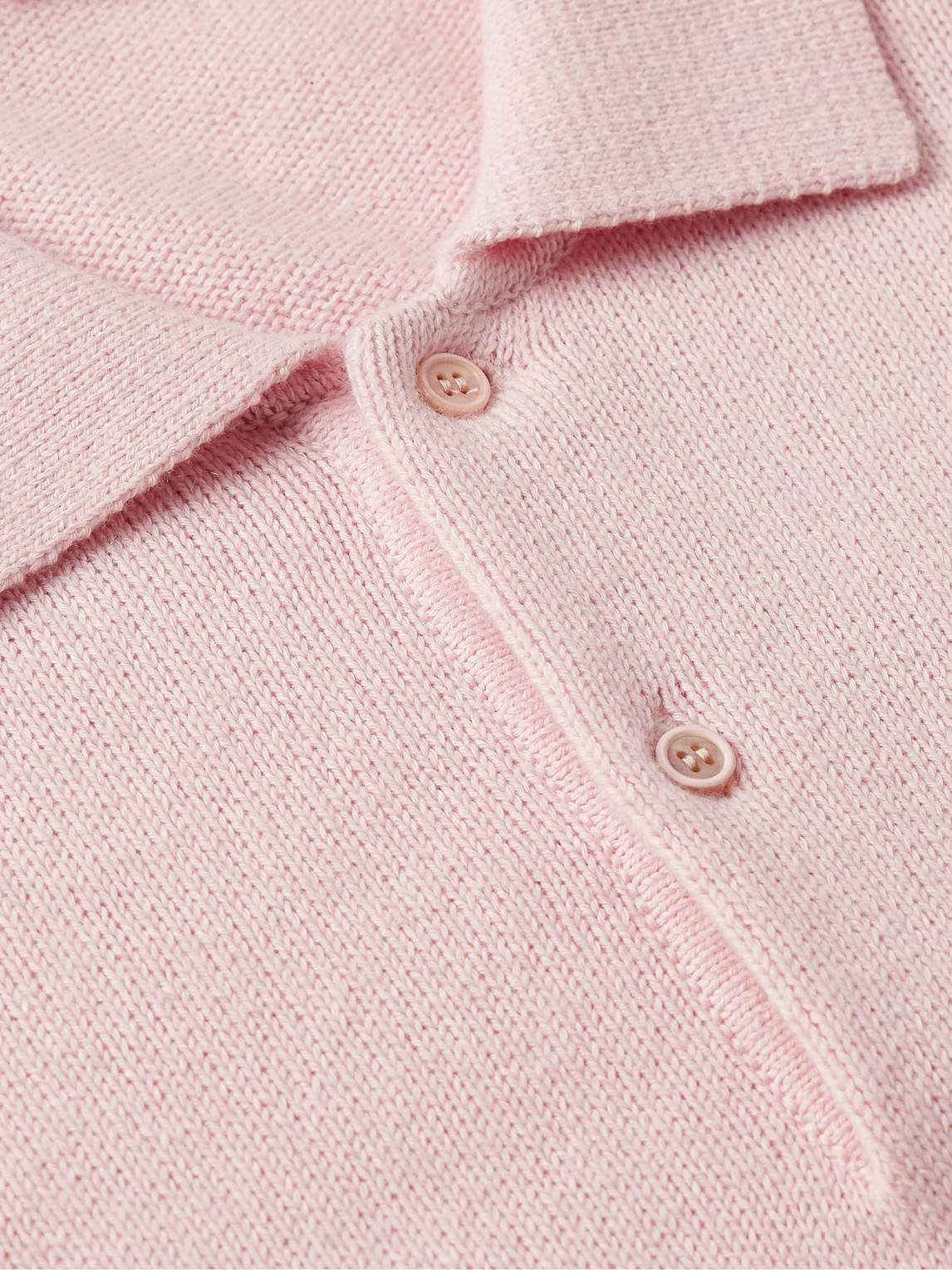Shop The Row Joyce Cotton And Cashmere-blend Polo Shirt In Pink
