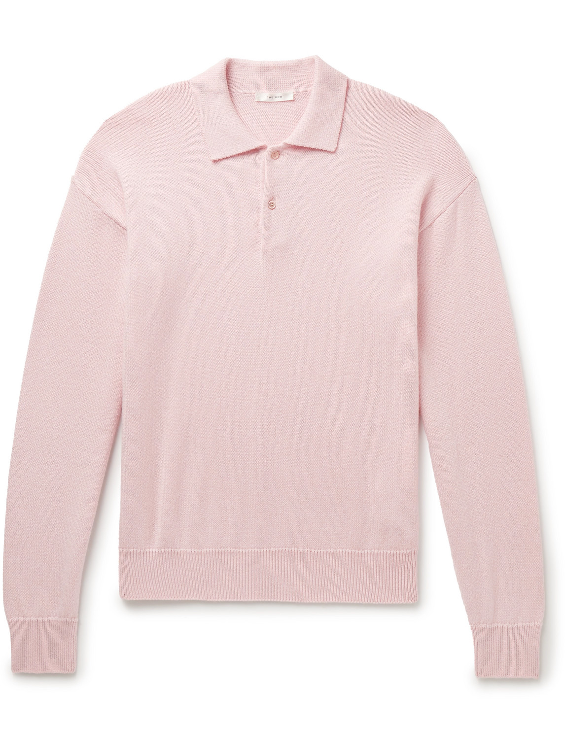 The Row Joyce Cotton And Cashmere-blend Polo Shirt In Pink