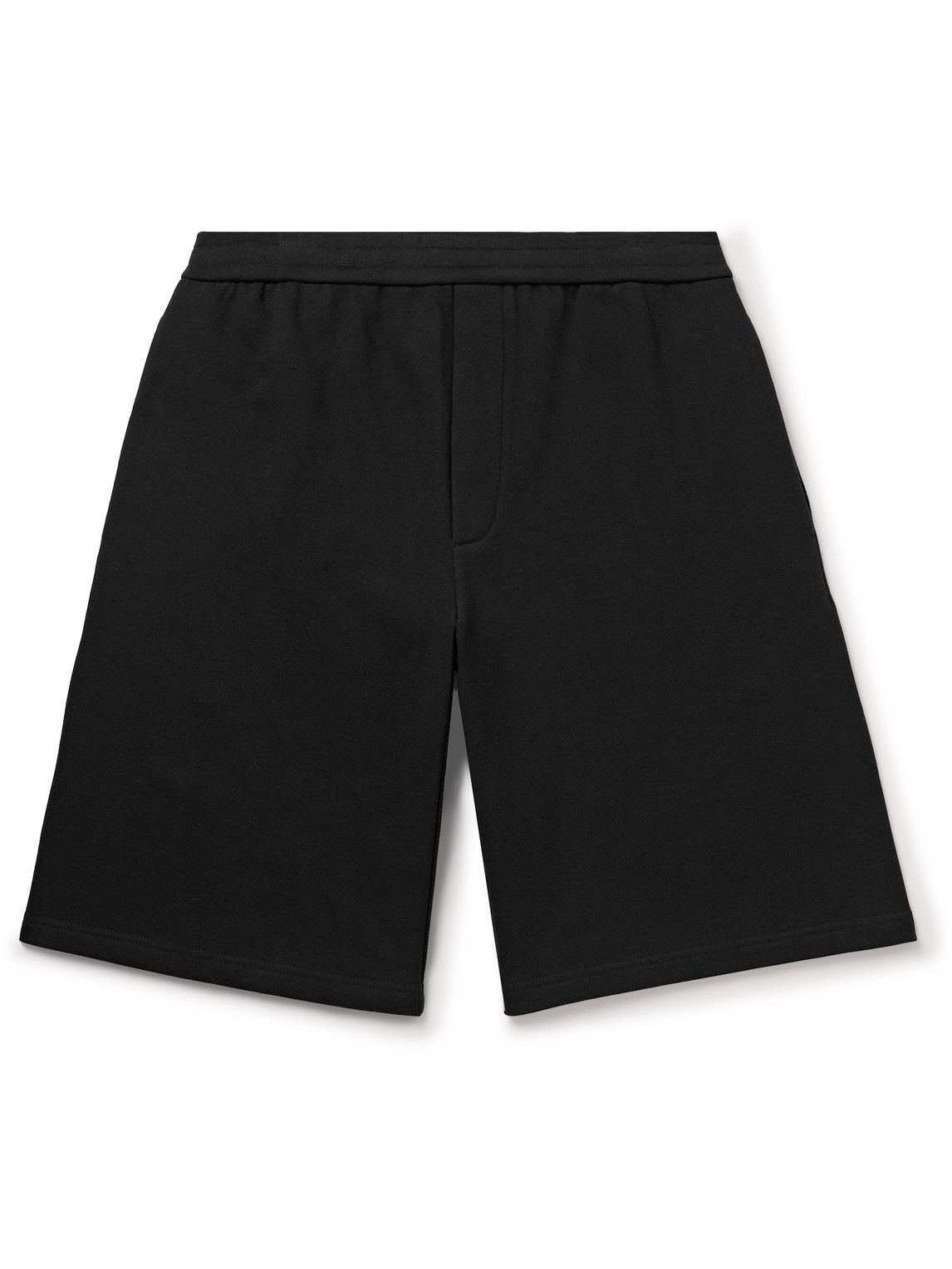 The Row Eston Wide-leg Cotton-jersey Shorts In Black