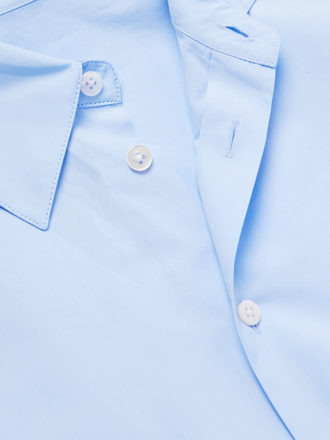 The Row Lukre Cotton Poplin Shirt In Blue