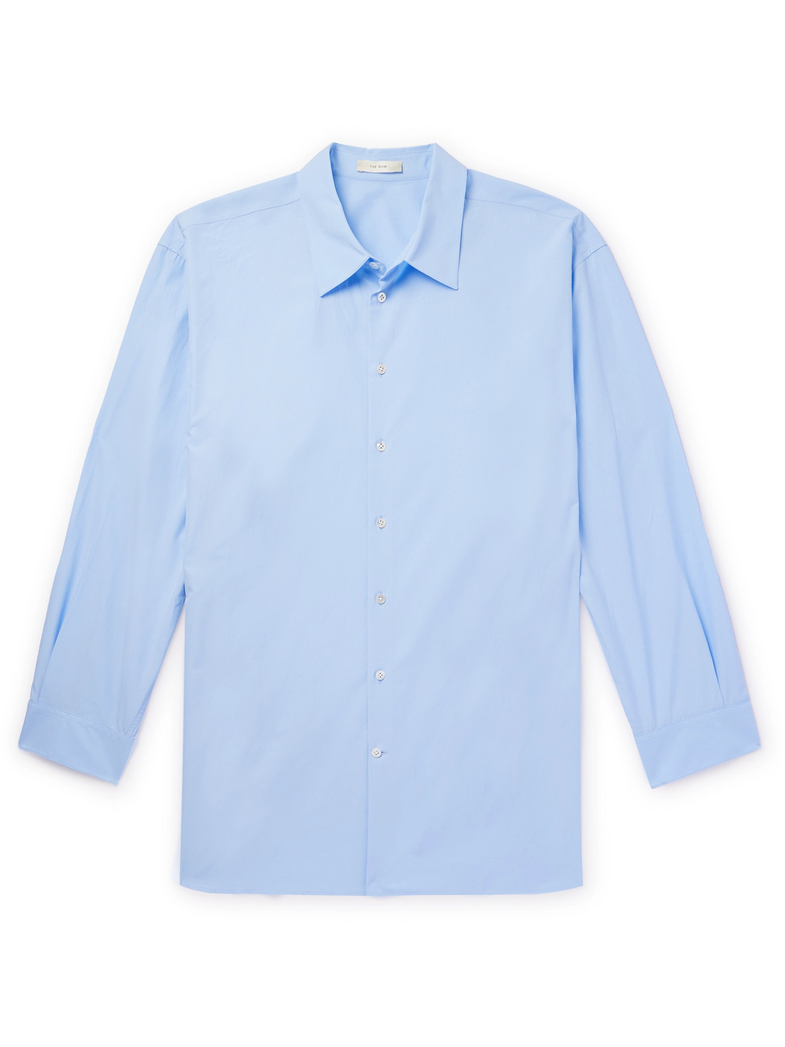 The Row Lukre Cotton-poplin Shirt In Blue