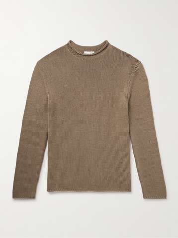 Brown Manlio high-neck ribbed cashmere sweater, The Row