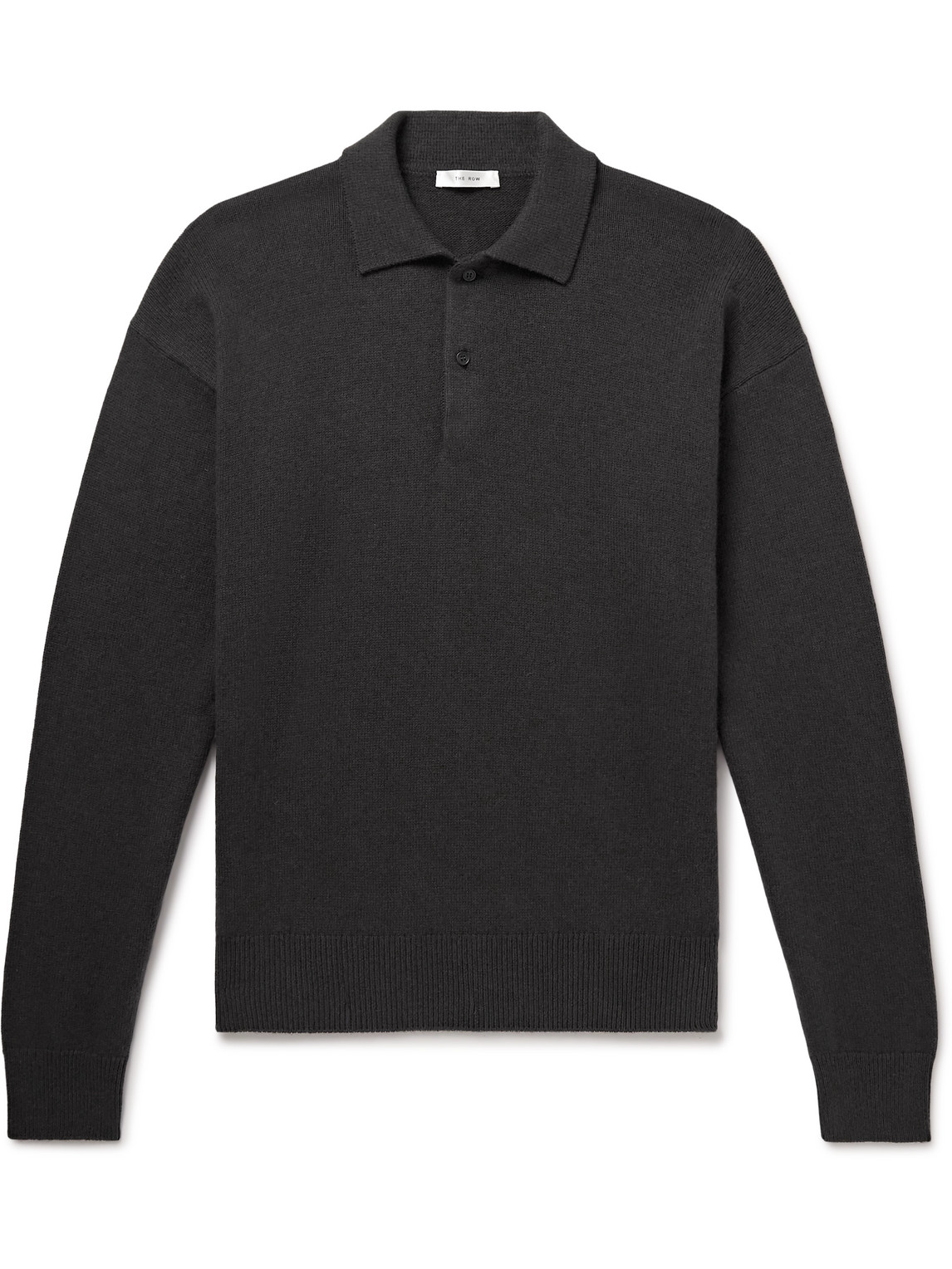 The Row Joyce Cotton And Cashmere-blend Polo Shirt In Gray