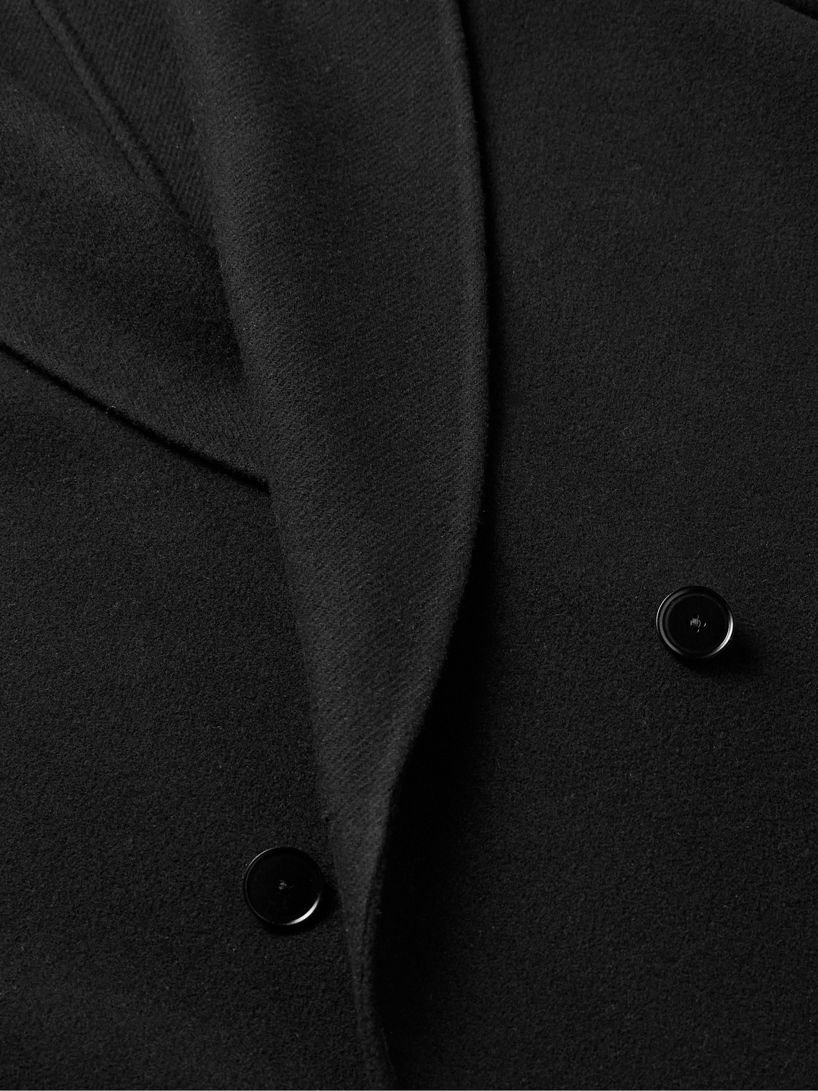 Shop The Row Ferro Belted Double-breasted Wool-blend Coat In Black