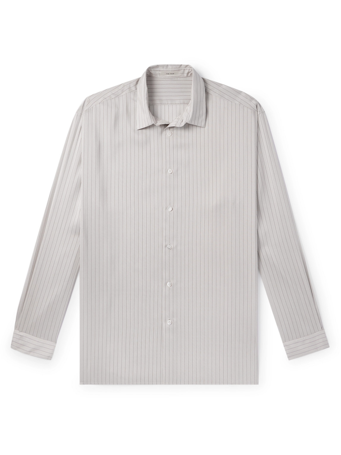 The Row - Albie Striped Silk Shirt - Men - Gray - XXL