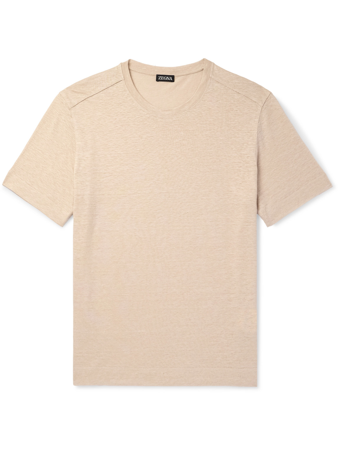 Zegna Linen-jersey T-shirt In Neutrals