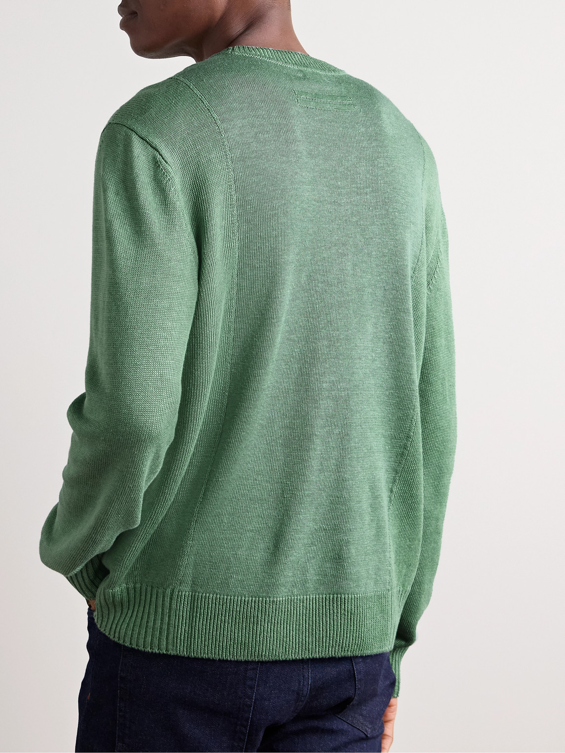 Zegna Linen And Silk-blend Sweater In Green