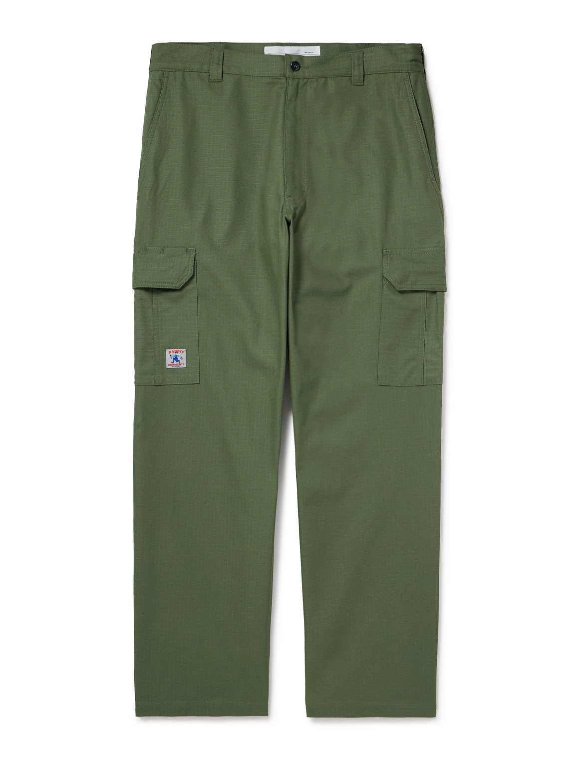 Randy's Garments Tapered Logo-appliquéd Cotton-ripstop Cargo Trousers In Green