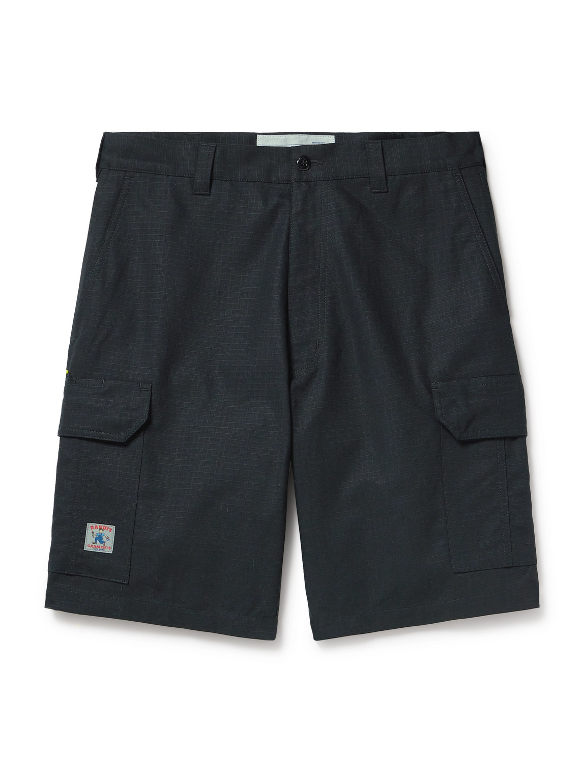 Randy's Garments Kids' Straight-leg Logo-appliquéd Cotton-ripstop Cargo Shorts In Black