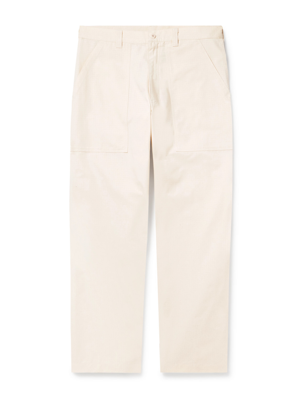 Randy's Garments Tapered Logo-appliquéd Cotton-ripstop Trousers In White