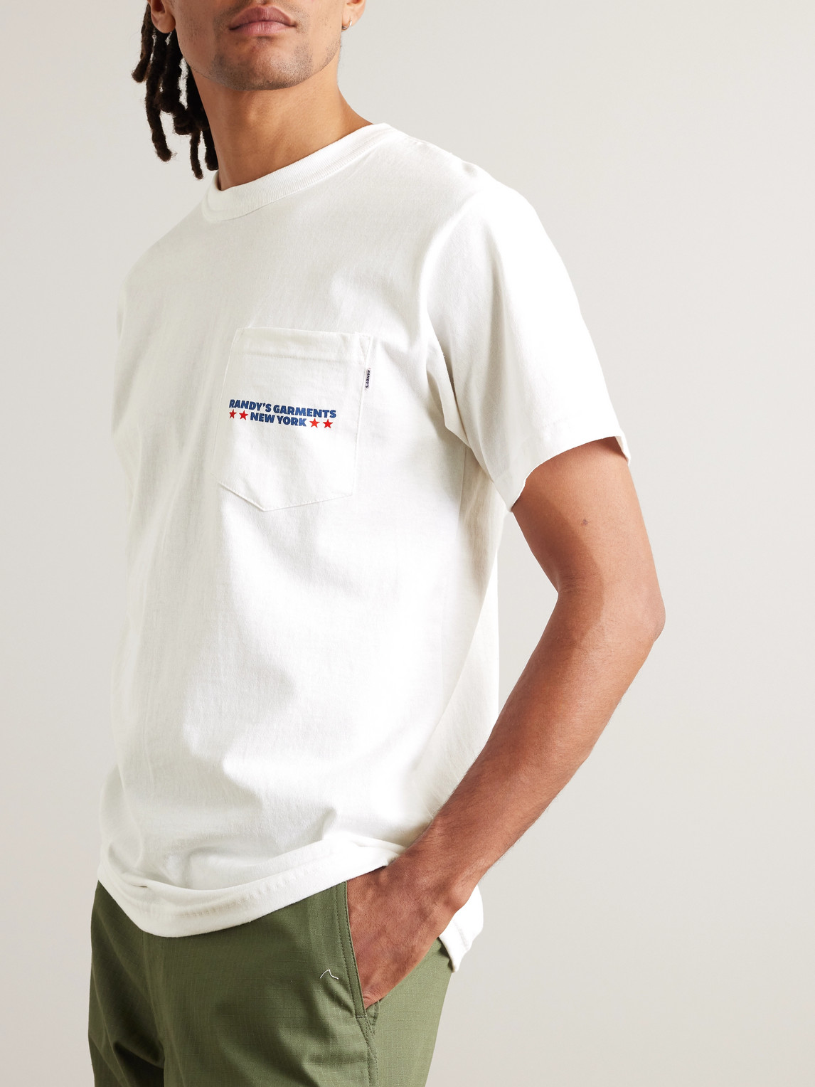 Shop Randy's Garments Logo-print Cotton-jersey T-shirt In White