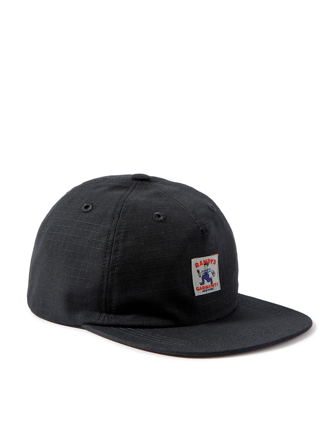 Randy's Garments Logo-appliquéd Cotton-ripstop Baseball Cap In Black