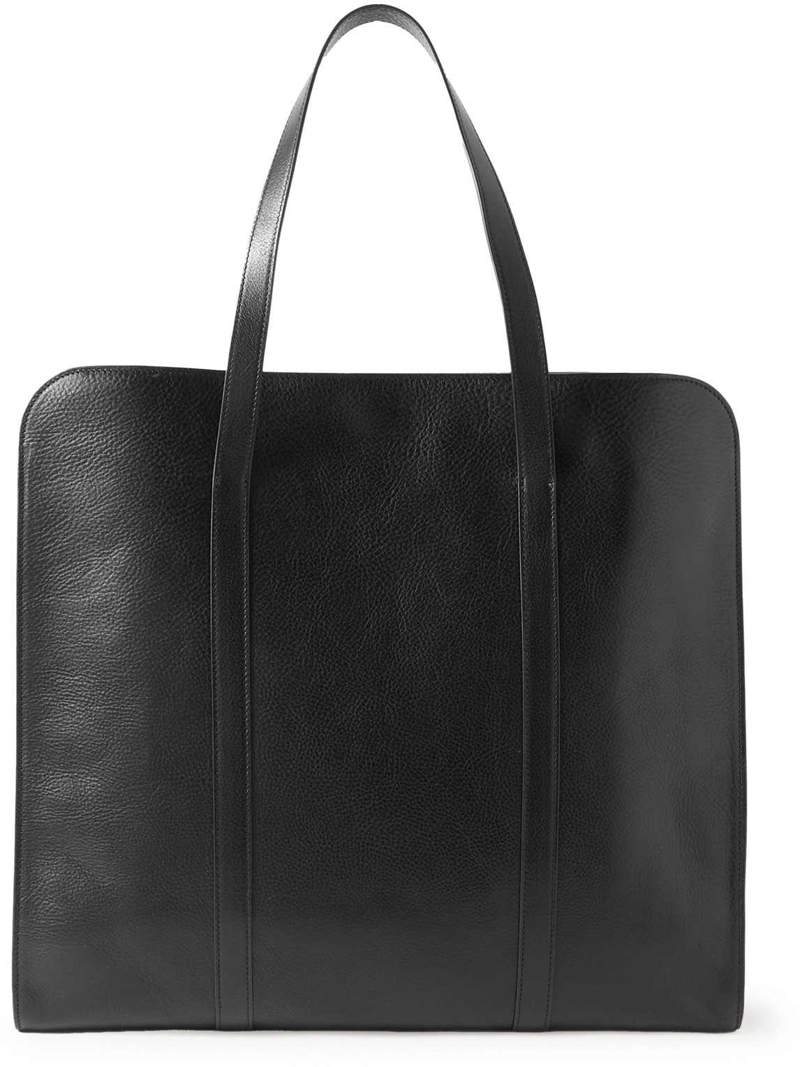 The Row Ben Full-grain Leather Tote Bag In Black