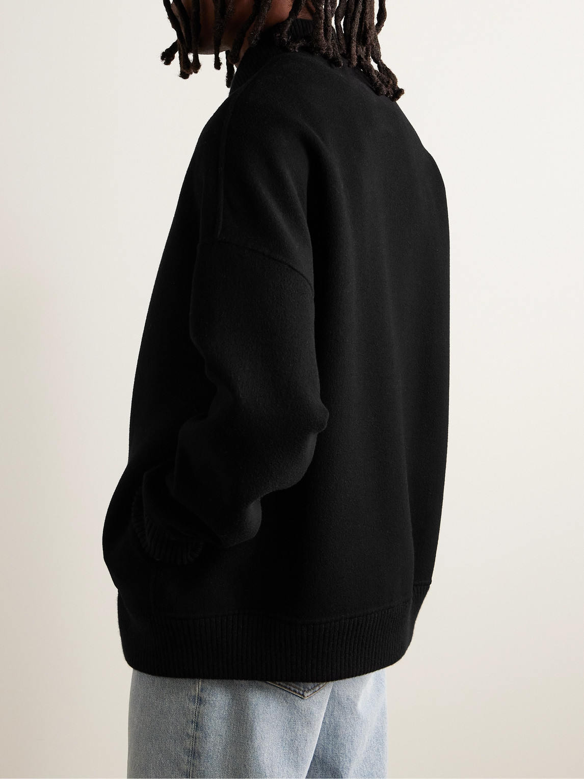 The Row Daxton Cashmere-felt Bomber Jacket In Black