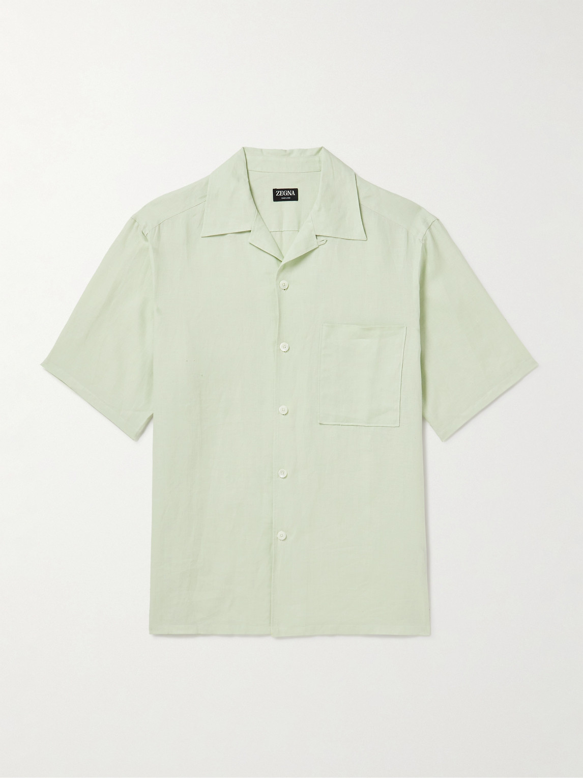 Zegna Camp-Collar Oasi Linen Shirten