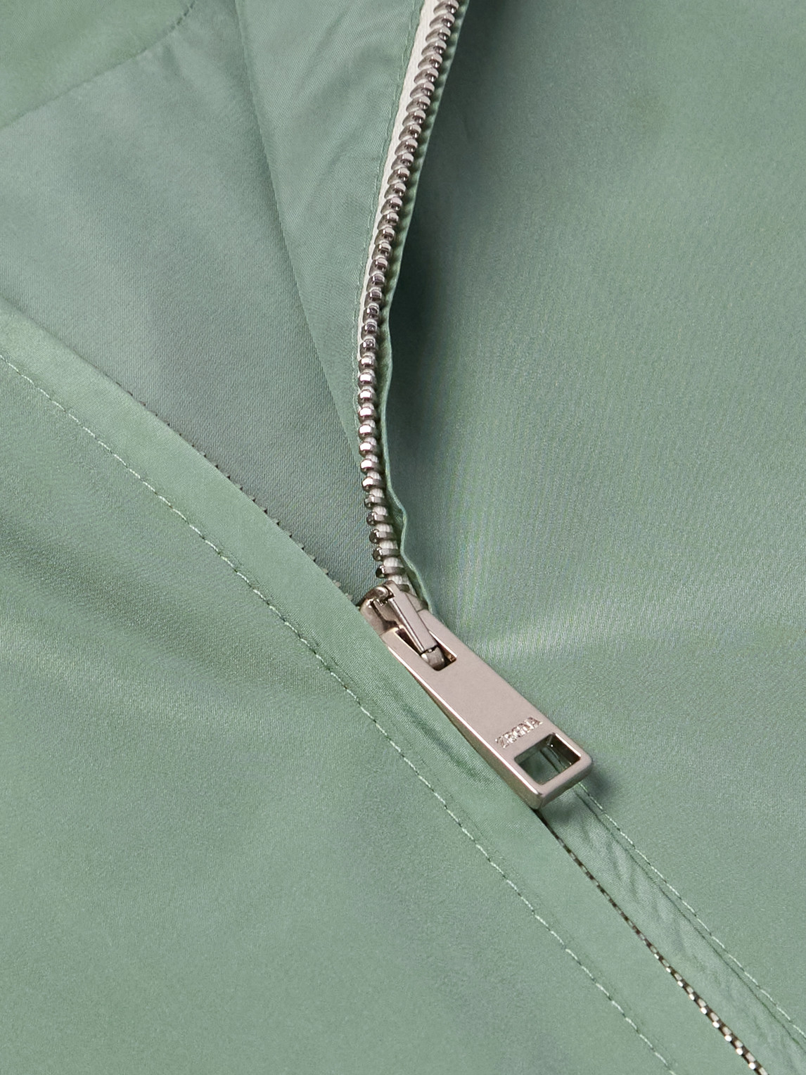  Zegna - Leather-trimmed Silk Bomber Jacket - Men - Green - It 50 