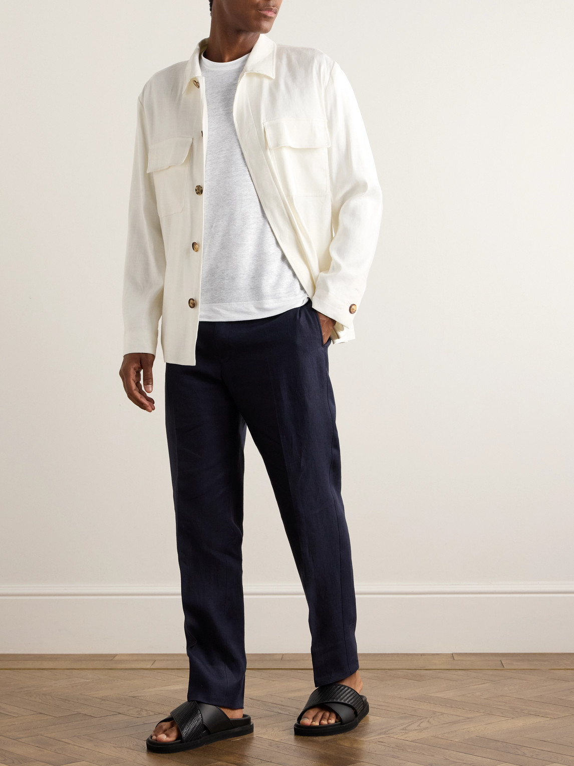 Shop Zegna Linen-jersey T-shirt In White