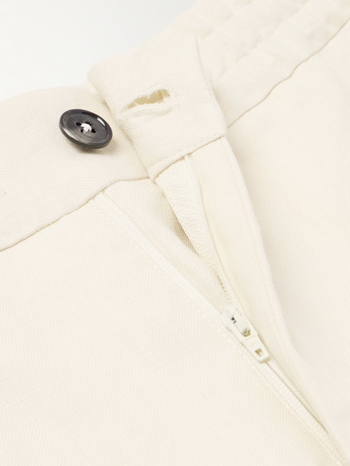 Zegna Tapered Oasi Linen Trousers In White