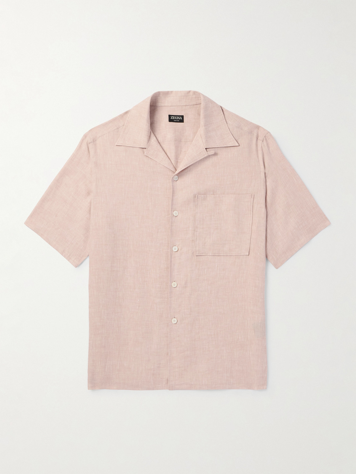 Zegna Camp-Collar Oasi Linen Shirten