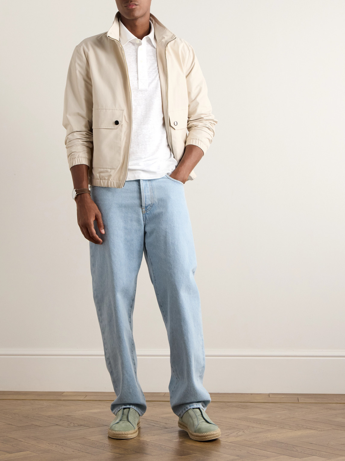 Slim-Fit Linen Polo Shirt — 2