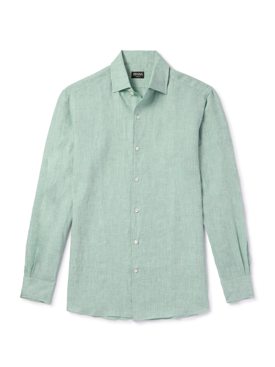 Zegna Oasi Linen Shirt In Green