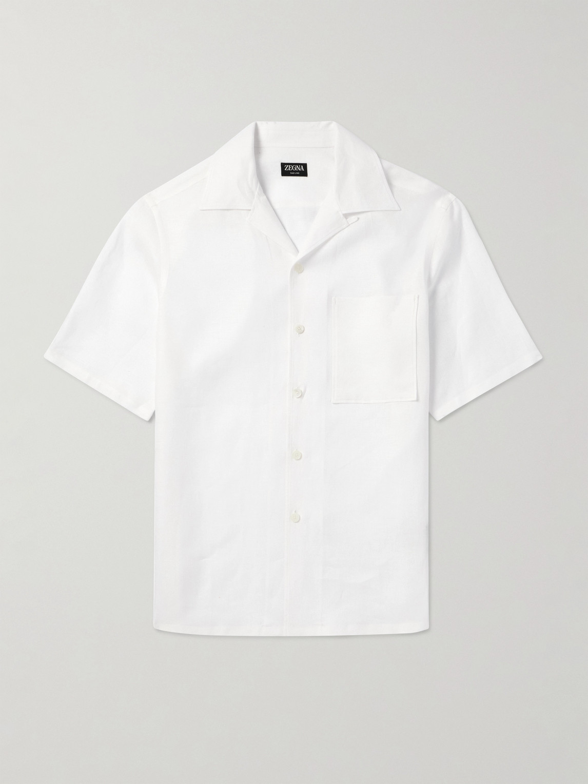 Zegna Camp-Collar Oasi Linen Shirten