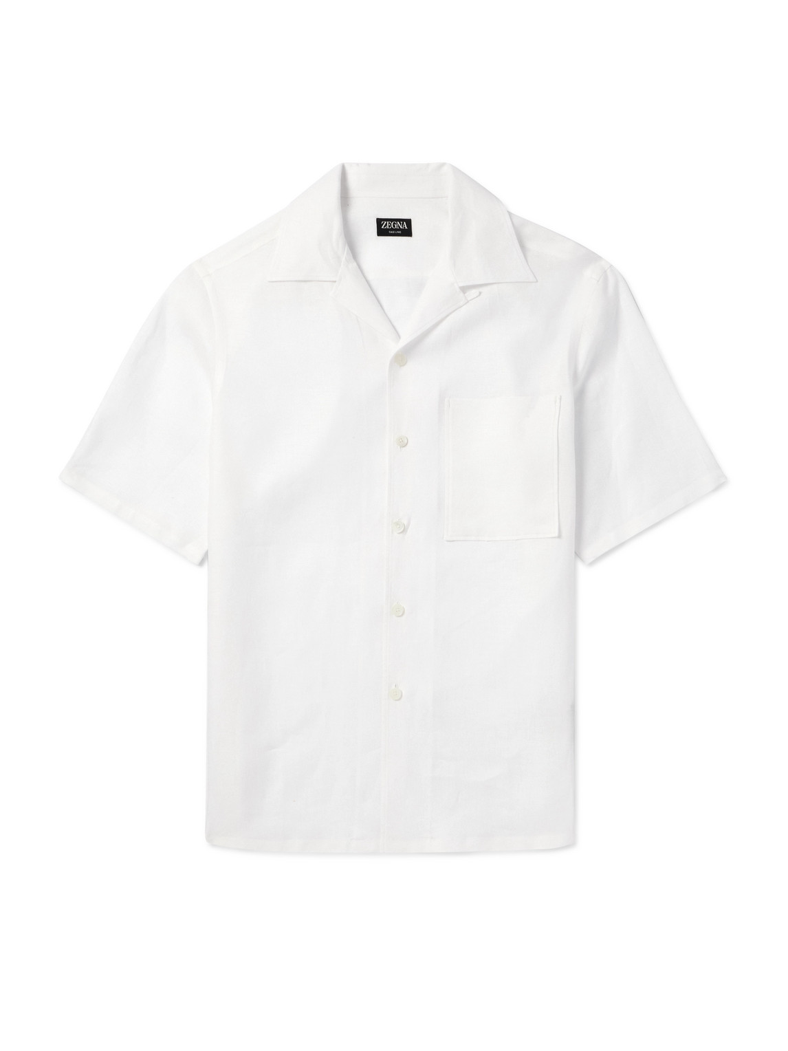 Zegna Convertible-collar Oasi Linen Shirt In White