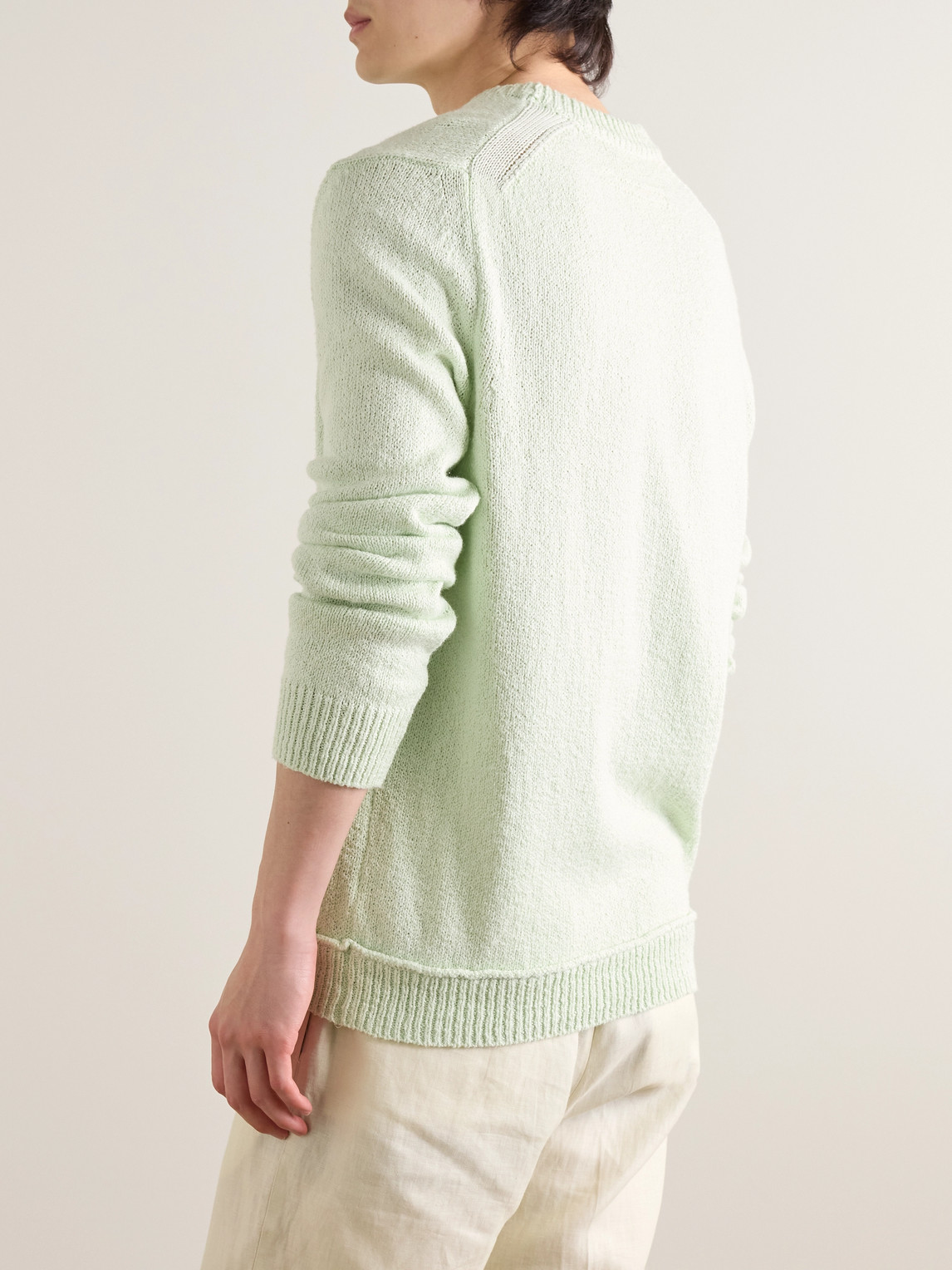  Zegna - Organic Cotton And Silk-blend Sweater - Men - Green - It 50 