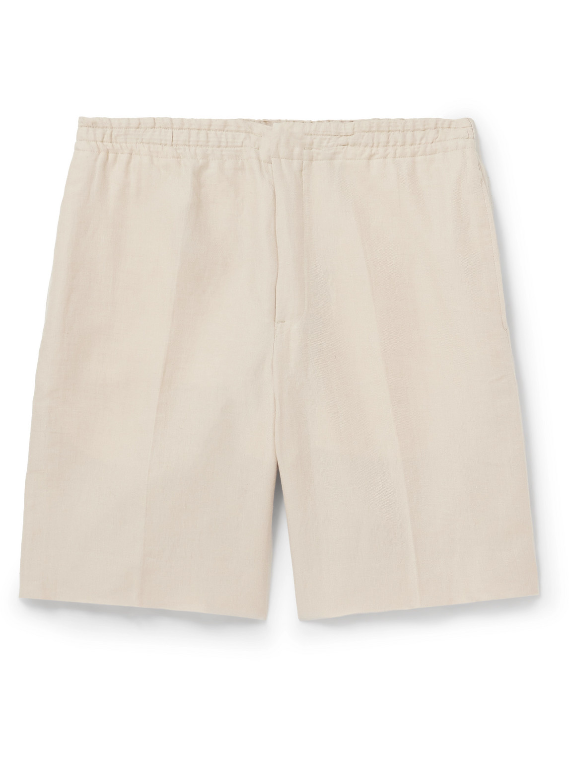 Zegna Straight-leg Oasi Linen Drawstring Shorts In Neutrals
