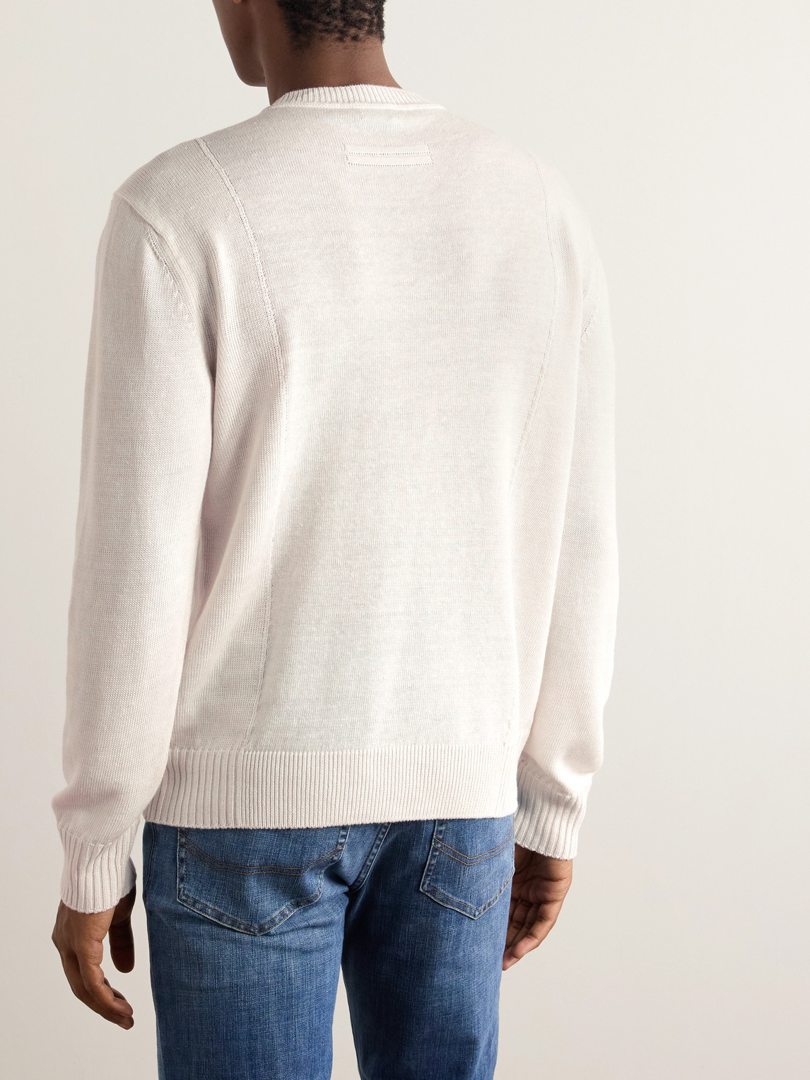 Zegna Cashmere And Silk-blend Sweater In White