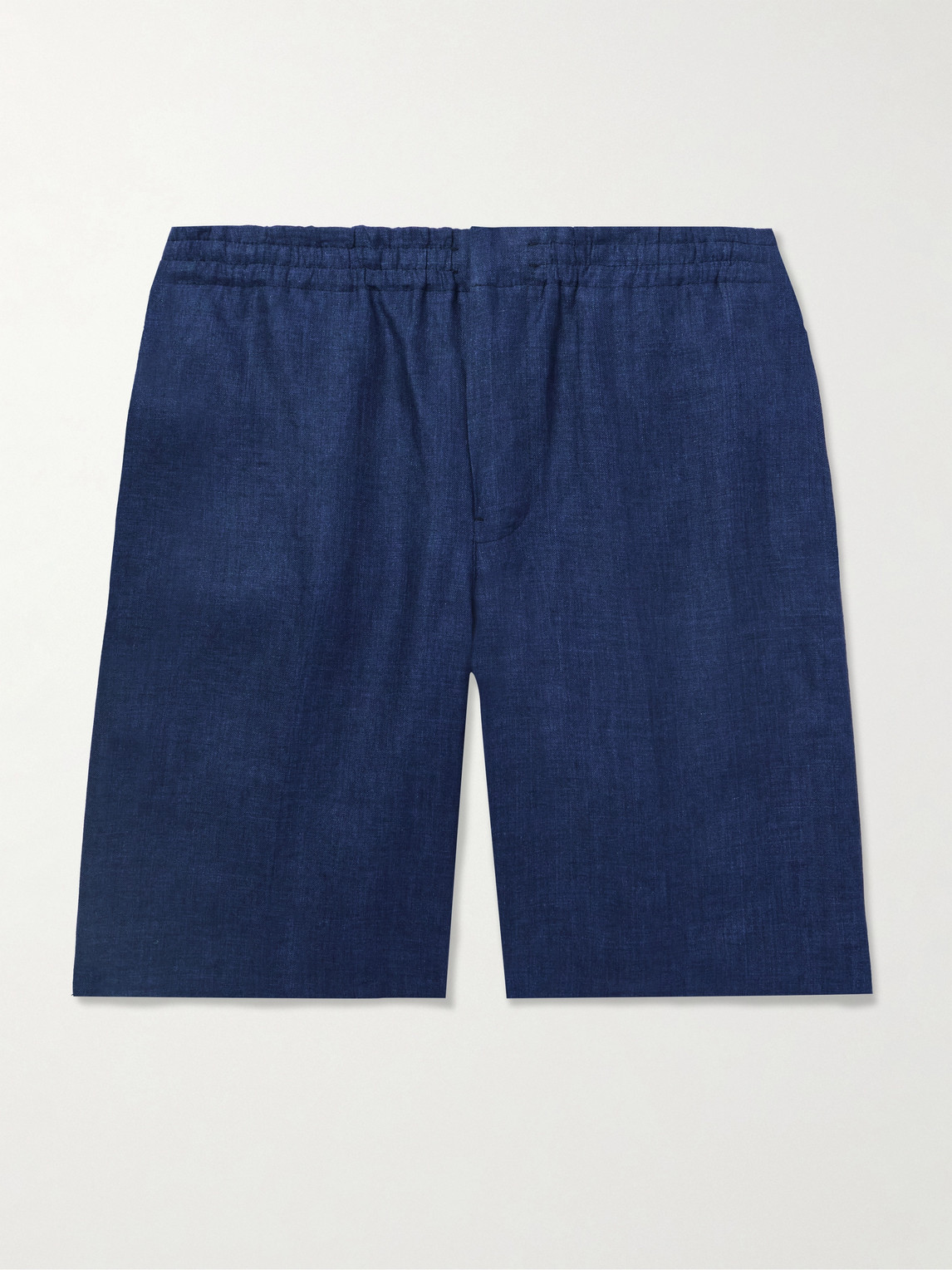 Zegna Straight-leg Oasi Linen Shorts In Blue