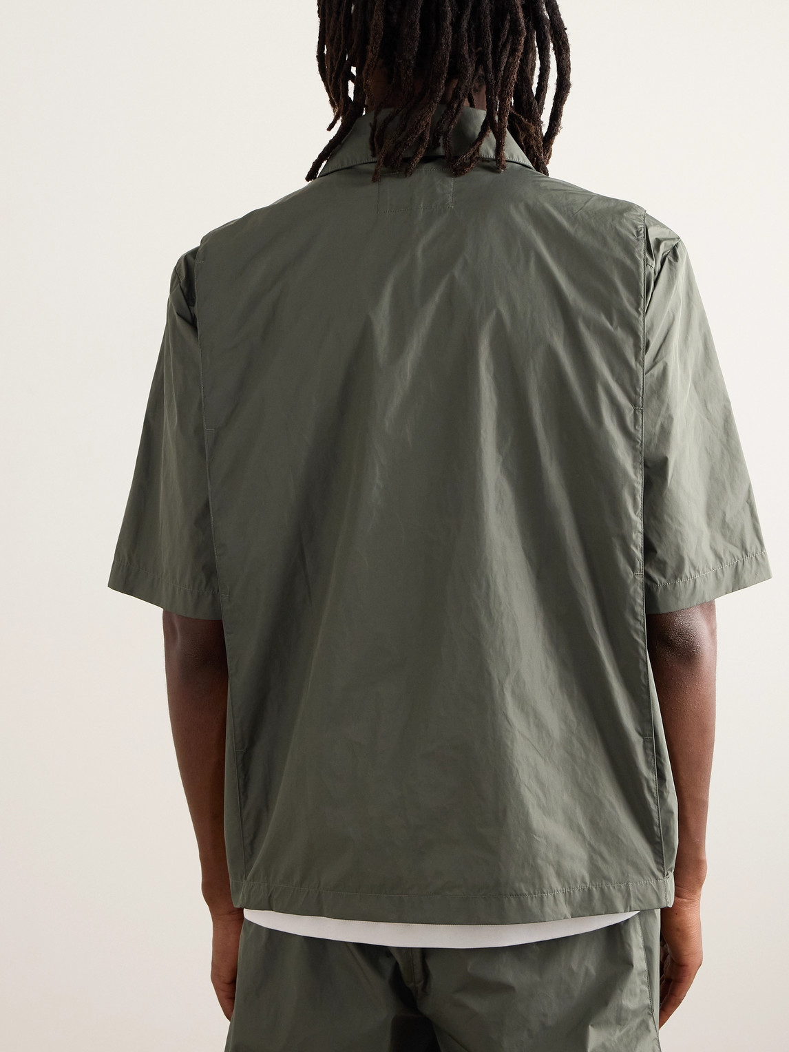  Saif Ud Deen - Panelled Shell Shirt - Men - Green - S 