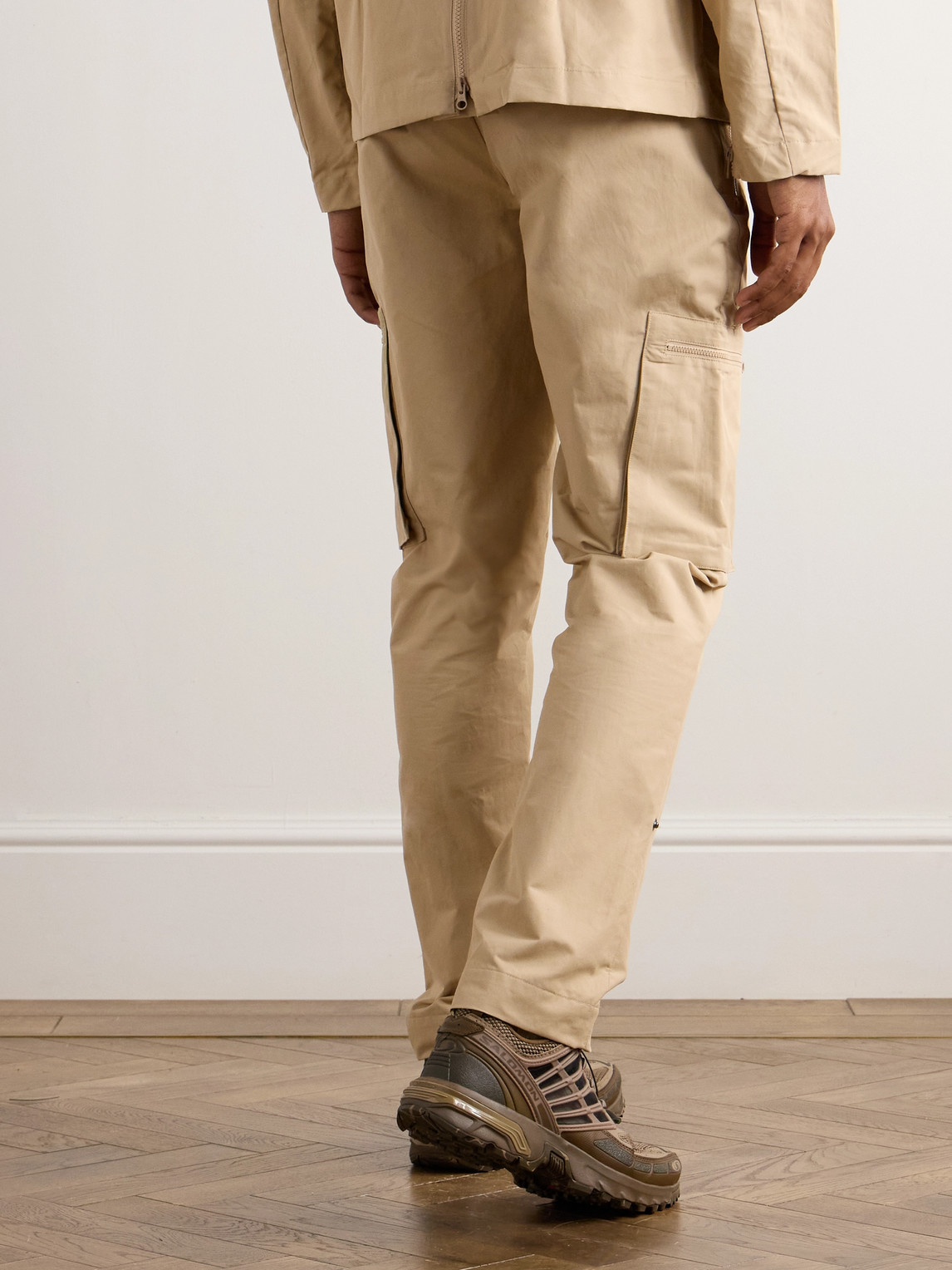  Saif Ud Deen - Holster Straight-leg Panelled Cotton-blend Canvas Cargo Trousers - Men - Neutrals - L 