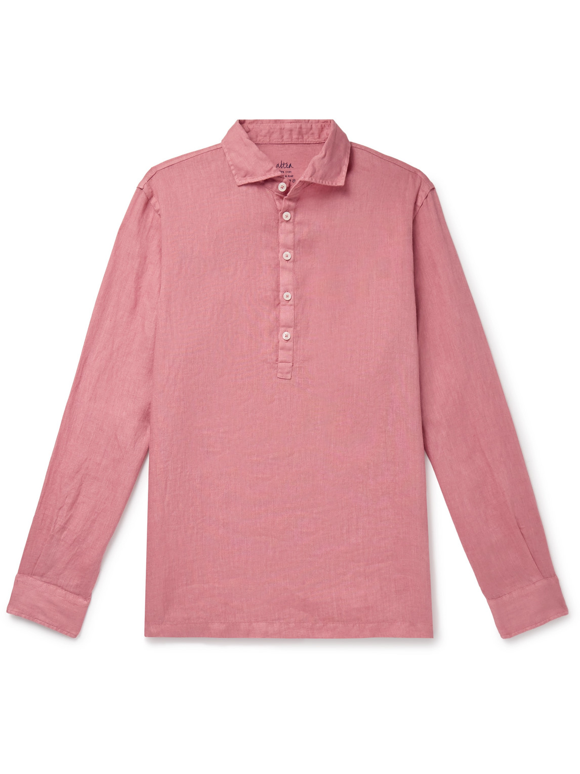 Altea - Tyler Garment-Dyed Linen Half-Placket Shirt - Men - Pink - XXL