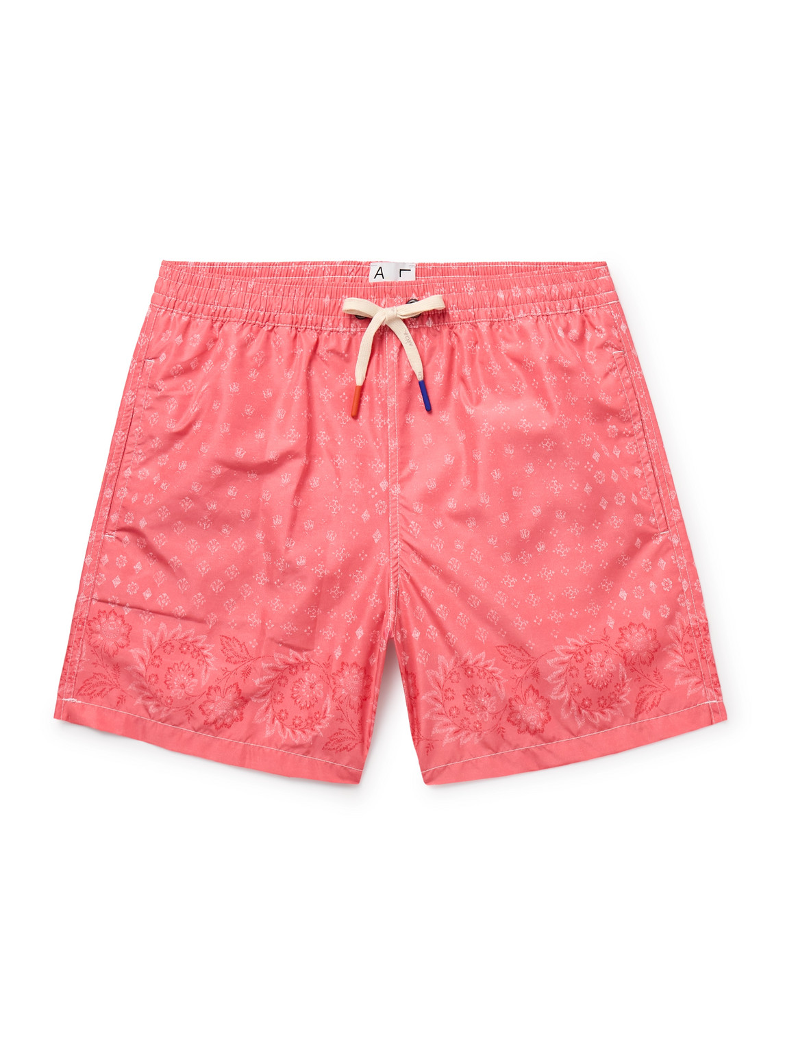 Altea - Slim-Fit Mid-Length Printed Swim Shorts - Men - Orange - XL