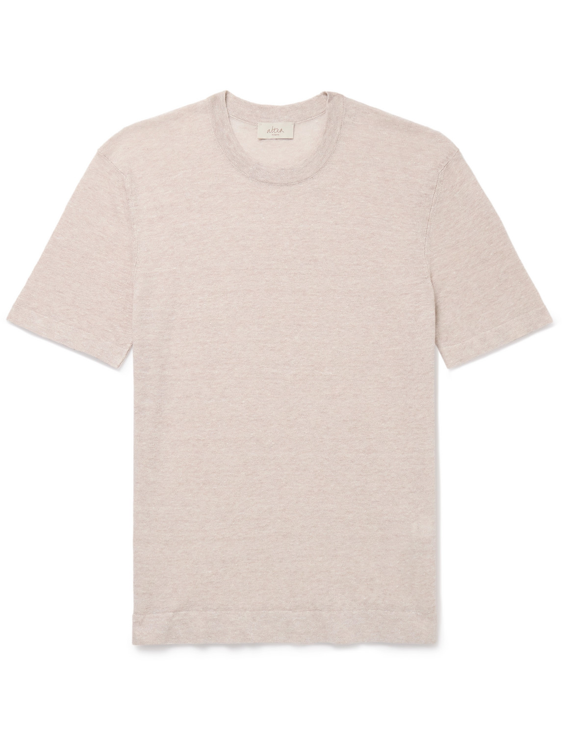 Altea Linen And Cotton-blend Jersey T-shirt In Pink