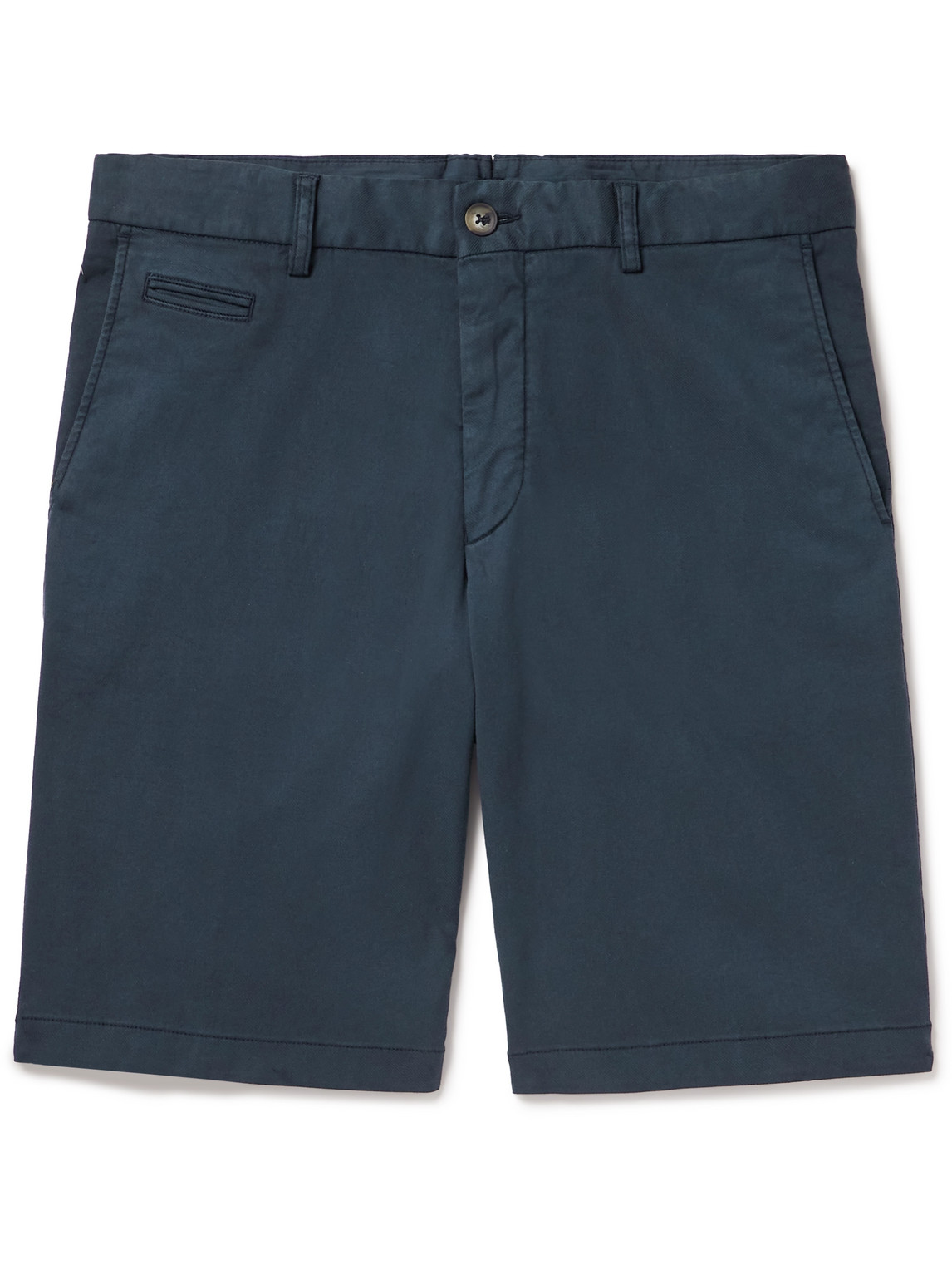 Altea Milano Straight-leg Lyocell And Cotton-blend Bermuda Shorts In Blue