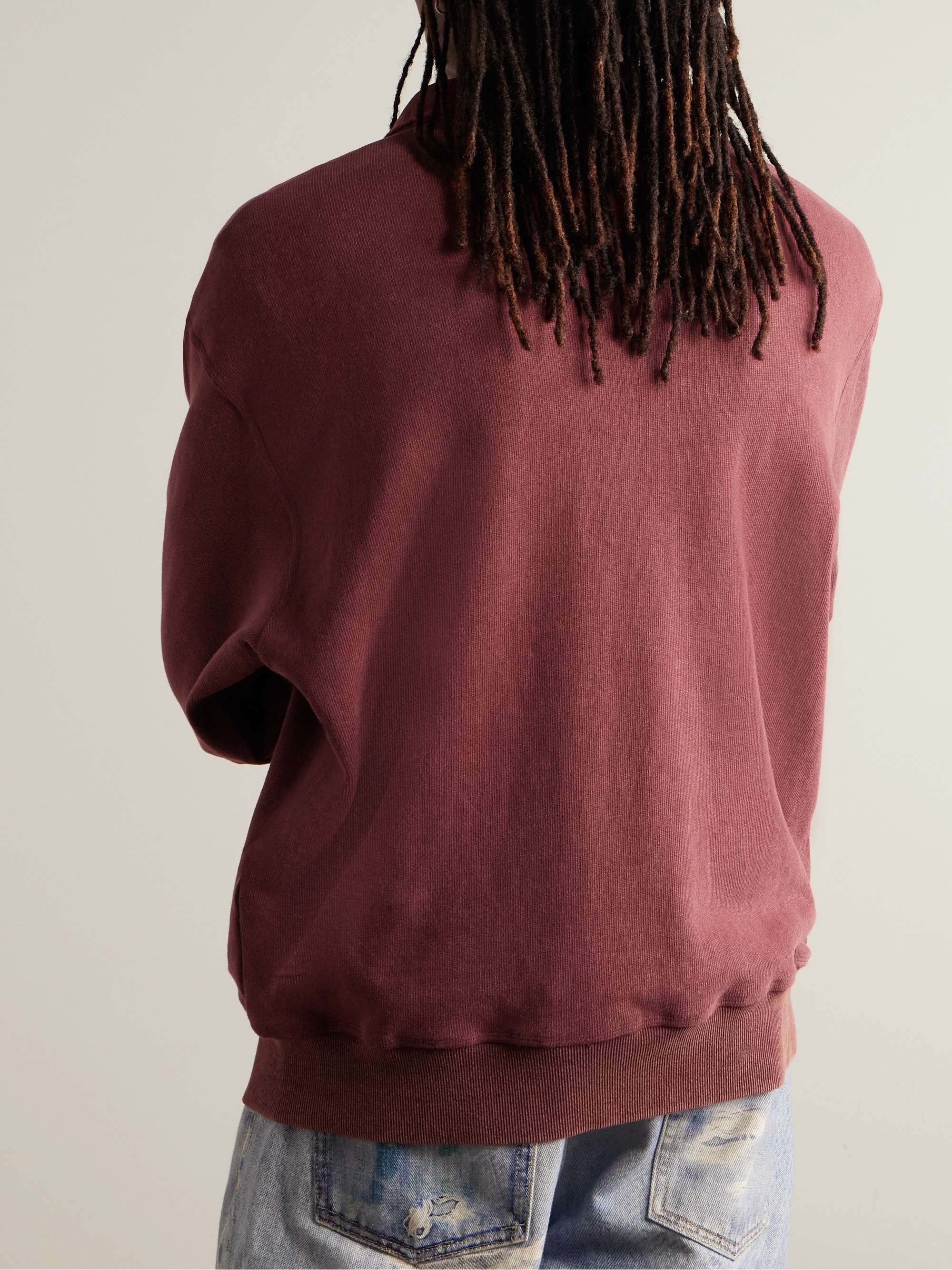 THROWING FITS LogoEmbroidered CottonJersey HalfZip Sweatshirt for