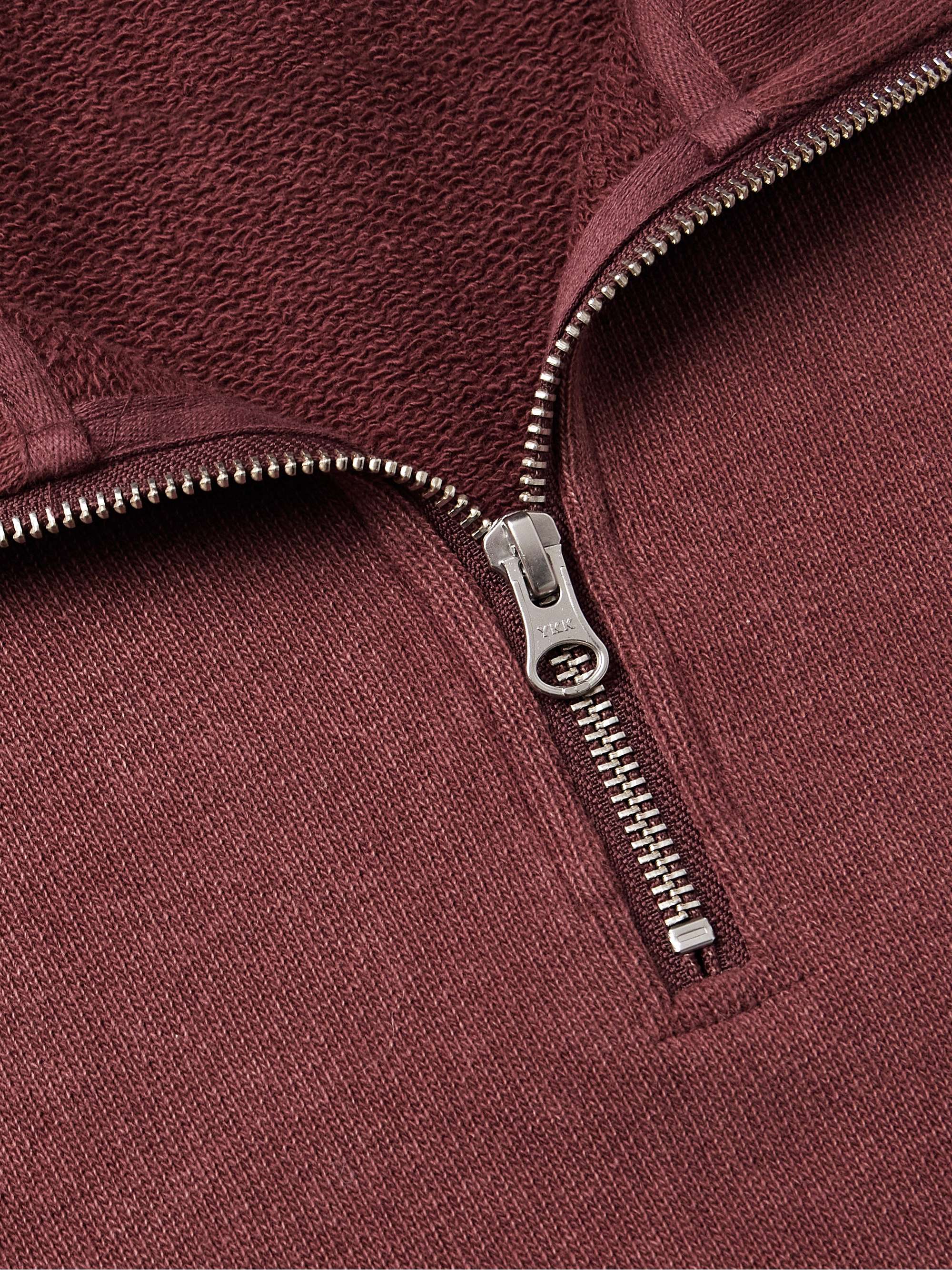 THROWING FITS LogoEmbroidered CottonJersey HalfZip Sweatshirt for