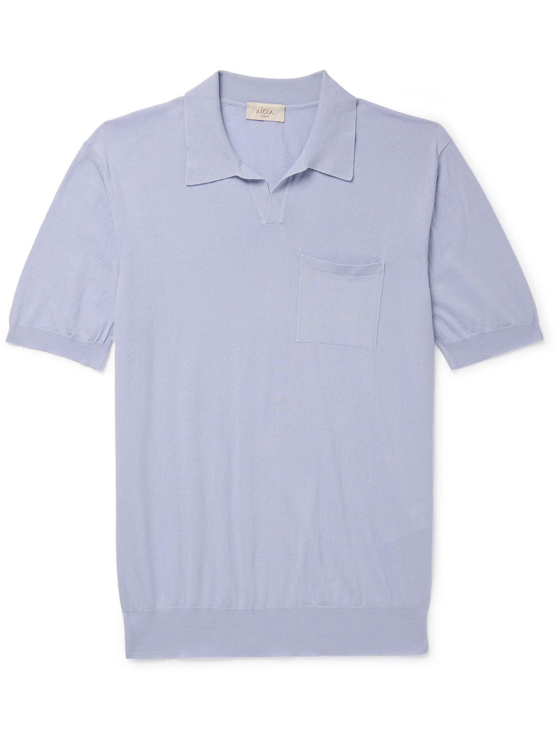 Altea Slim-fit Garment-dyed Cotton Polo Shirt In Blue