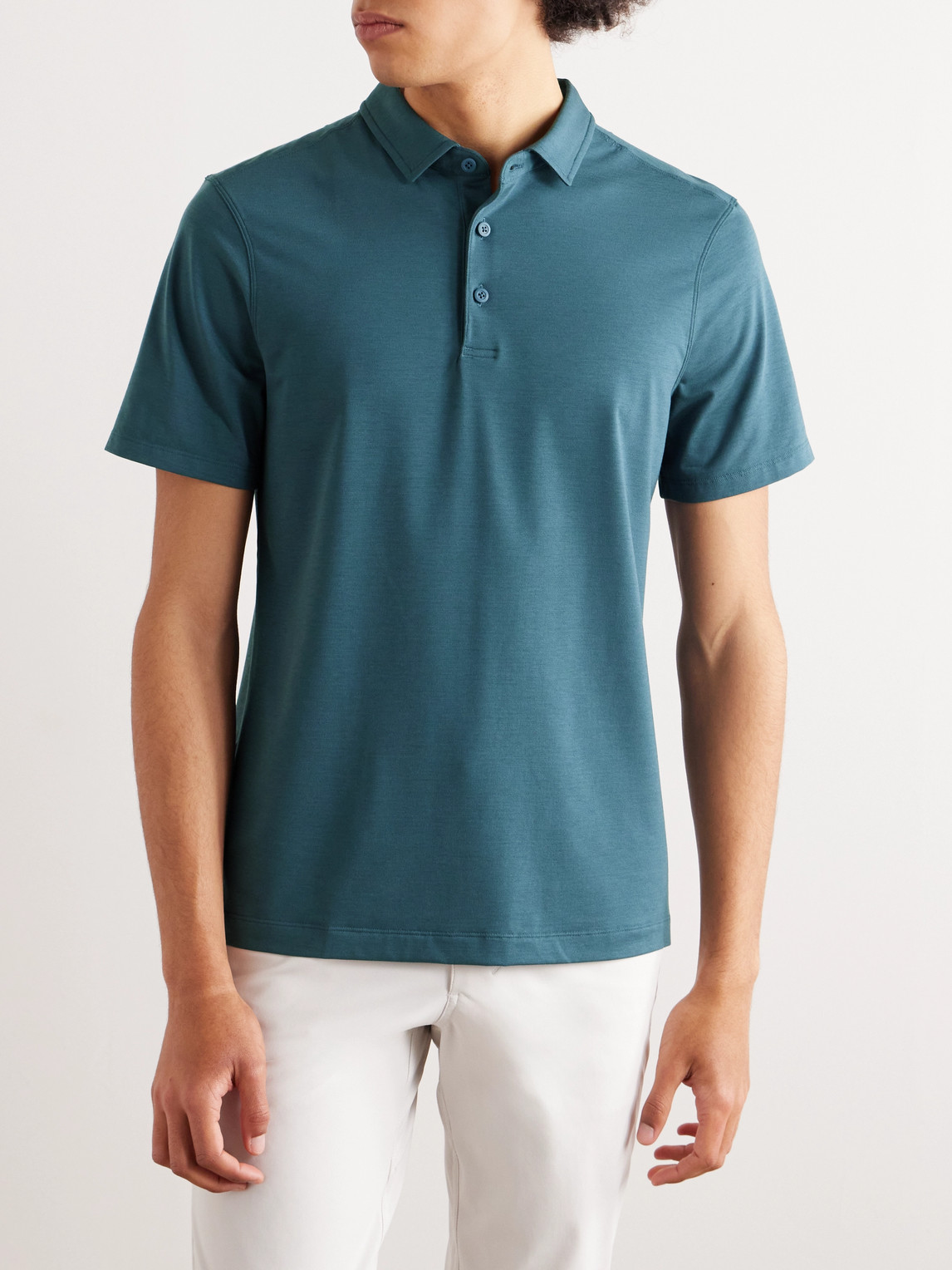 Shop Lululemon Evolution Stretch-jersey Golf Polo Shirt In Blue