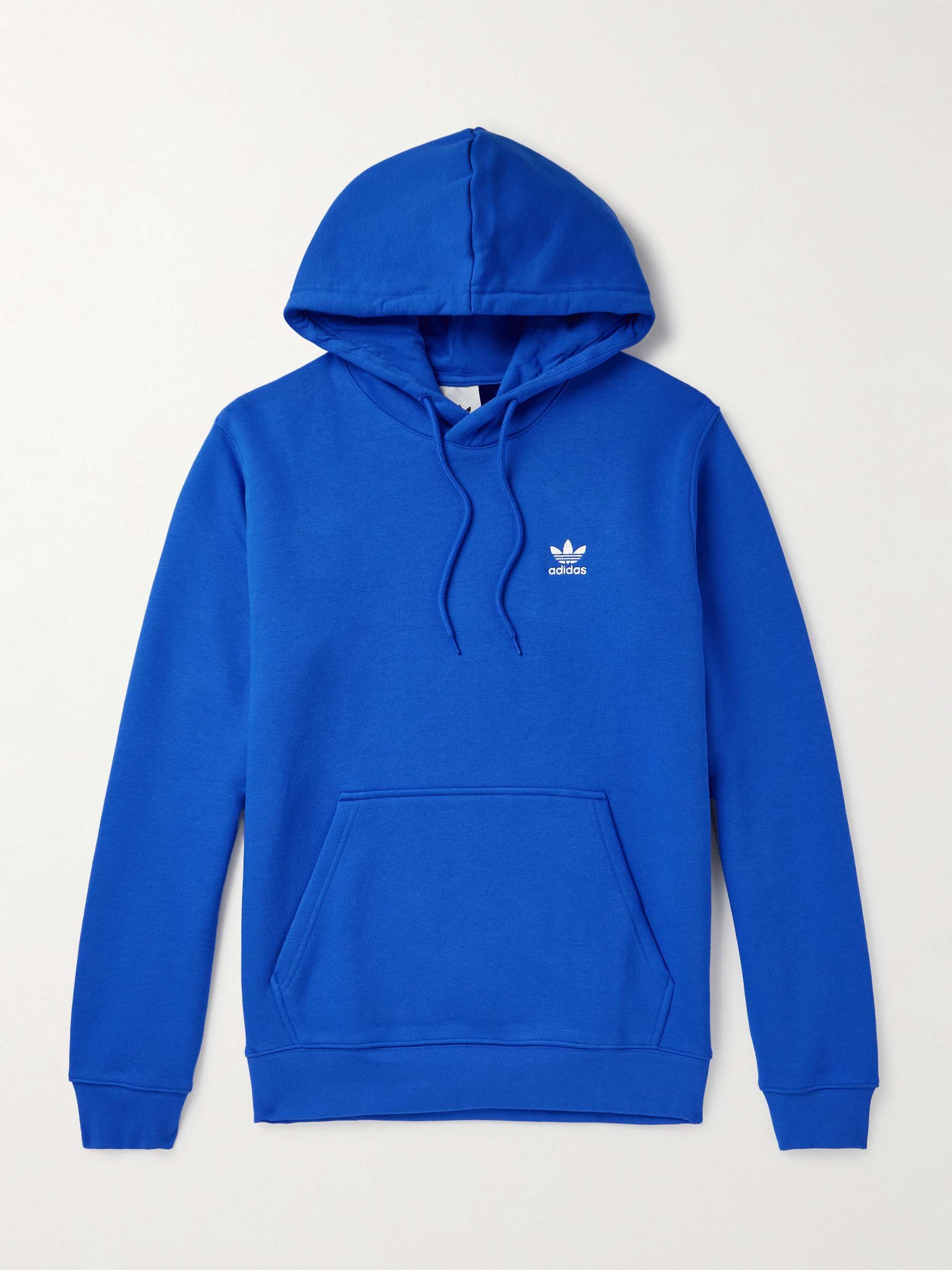 ADIDAS ORIGINALS Essential Logo-Embroidered Cotton-Blend Jersey Hoodie for  Men | MR PORTER